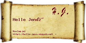Helle Jenő névjegykártya